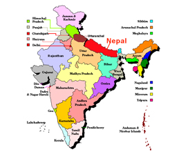 Map of India and Nepal